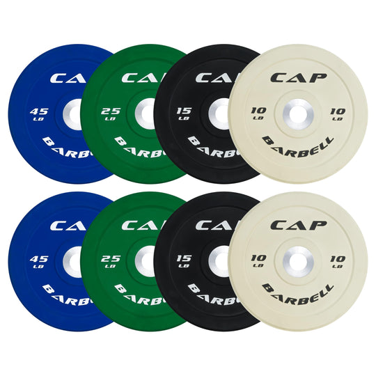 CAP Olympic Bumper Plate Weight Set 100–370LB for Home Gyms