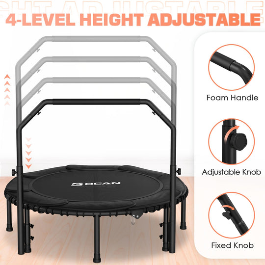BCAN 40" Fitness Trampoline With Handle - Adjustable Foam, 450 LBS Capacity, Portable &amp; Quiet - Green - Dreamchaser Headquarters