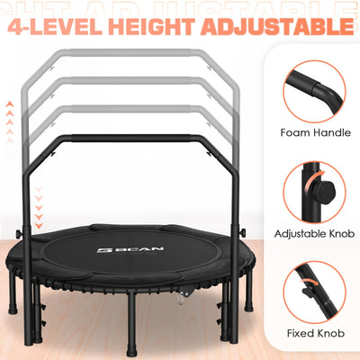 BCAN 40" Fitness Trampoline With Handle - Adjustable Foam, 450 LBS Capacity, Portable & Quiet - Green - Dreamchaser Headquarters