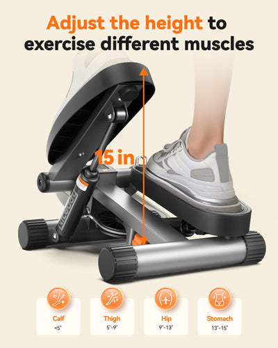 User enjoying a quiet workout session on the Niceday hydraulic fitness stepper.