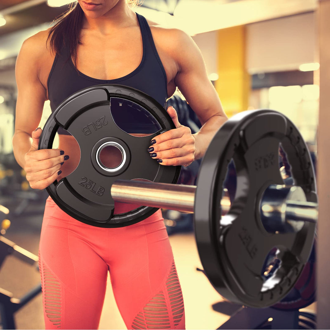 RitFit Rubber Grip Weight Plates – Olympic Plates for Safer, Stronger Barbell Training at Home - Dreamchaser Headquarters