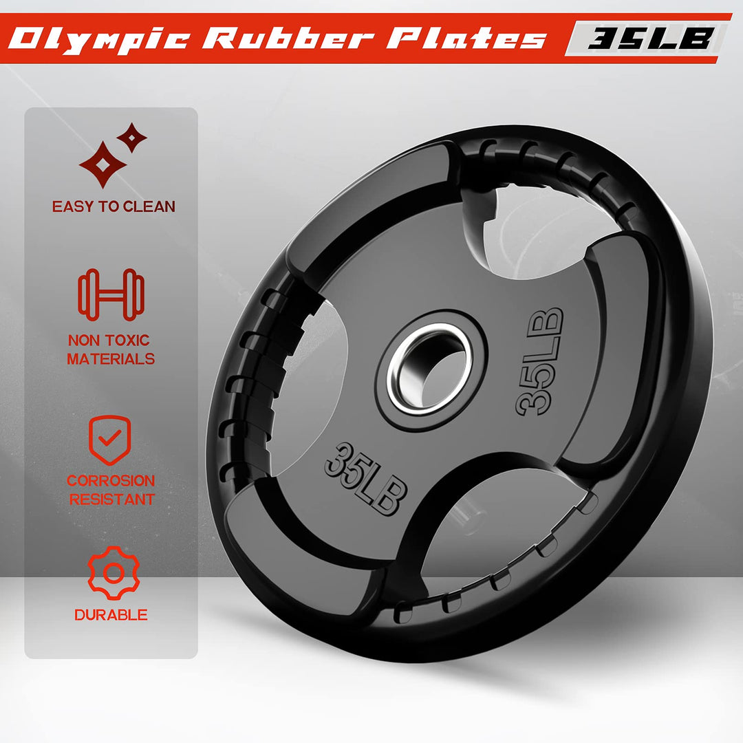 RitFit Rubber Grip Weight Plates – Olympic Plates for Safer, Stronger Barbell Training at Home - Dreamchaser Headquarters