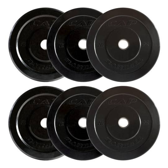 CAP Olympic Bumper Plate Weight Set 100–370LB for Home Gyms