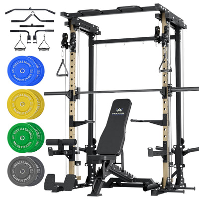 Major Fitness Drone3 Machine – All-in-One Home Gym Squat Rack with Weight Bar, Cable Crossover Machine - Dreamchaser Headquarters