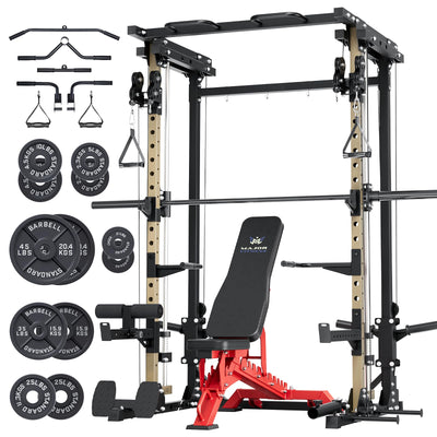 Major Fitness Drone3 Machine – All-in-One Home Gym Squat Rack with Weight Bar, Cable Crossover Machine - Dreamchaser Headquarters