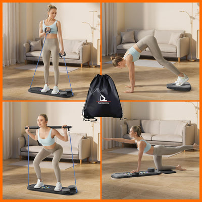 Resistance band Pilates board - multifunctional ab board combining strength and flexibility training.