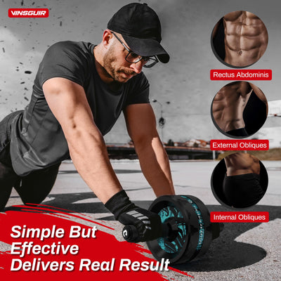 Vinsguir Ab Roller Wheel demonstration with proper form for effective abdominal training.