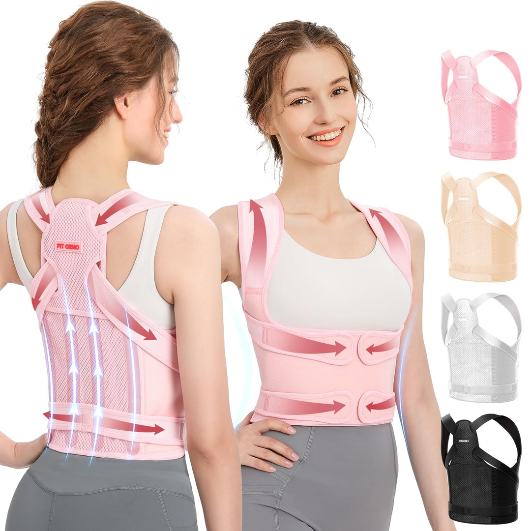 Posture Corrector For Back Pain - Fit Geno Adjustable Back Brace, Full Support &amp; Pain Relief, Breathable Design - Dreamchaser Headquarters