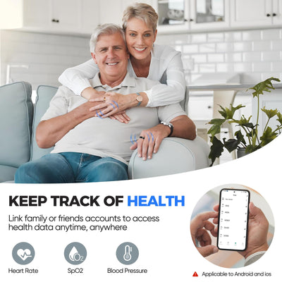 Smart Health Ring for Women & Men Fitness Tracker with Heart Rate, Blood Pressure,Blood Oxygen,Step Counting, Sleep Monitoring,IP68 Waterproof for iPhone and Android, No Subscription Fee (Black, 9) - Dreamchaser Headquarters
