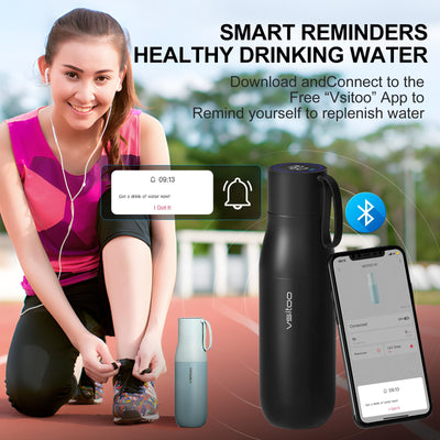 VSITOO 33 oz Smart Self-Cleaning Water Bottle,Stainless Steel Vacuum Flask,BPA-Free, One-Touch Clean,30-Day Battery, Magnetic Charging,Portable Bottle for Travel,Gym or Office,Black - Dreamchaser Headquarters
