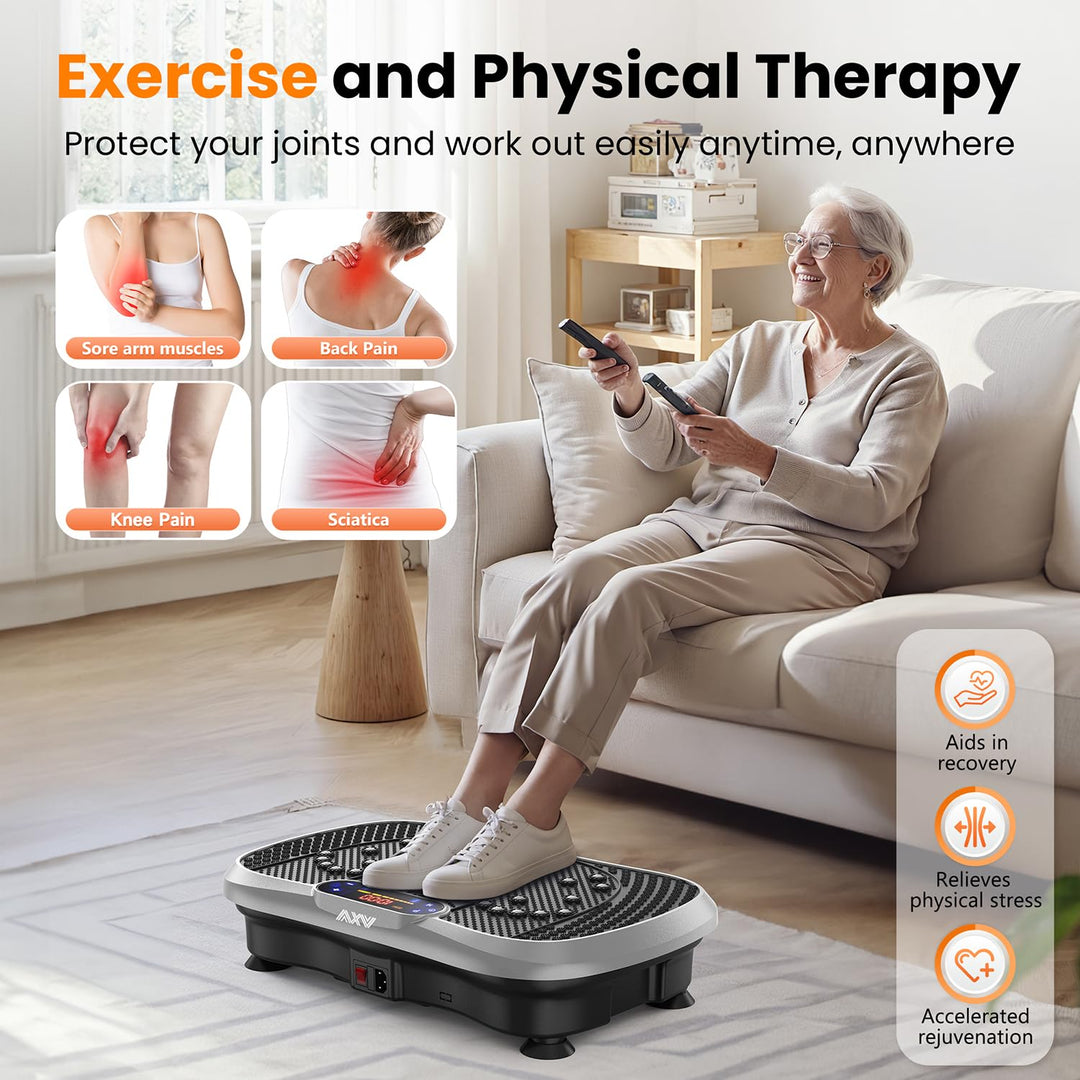 AXV Weight Loss Vibrating Platform - Full Body Shaker Exercise Machine with Remote, Bands &amp; BT Speaker - Dreamchaser Headquarters