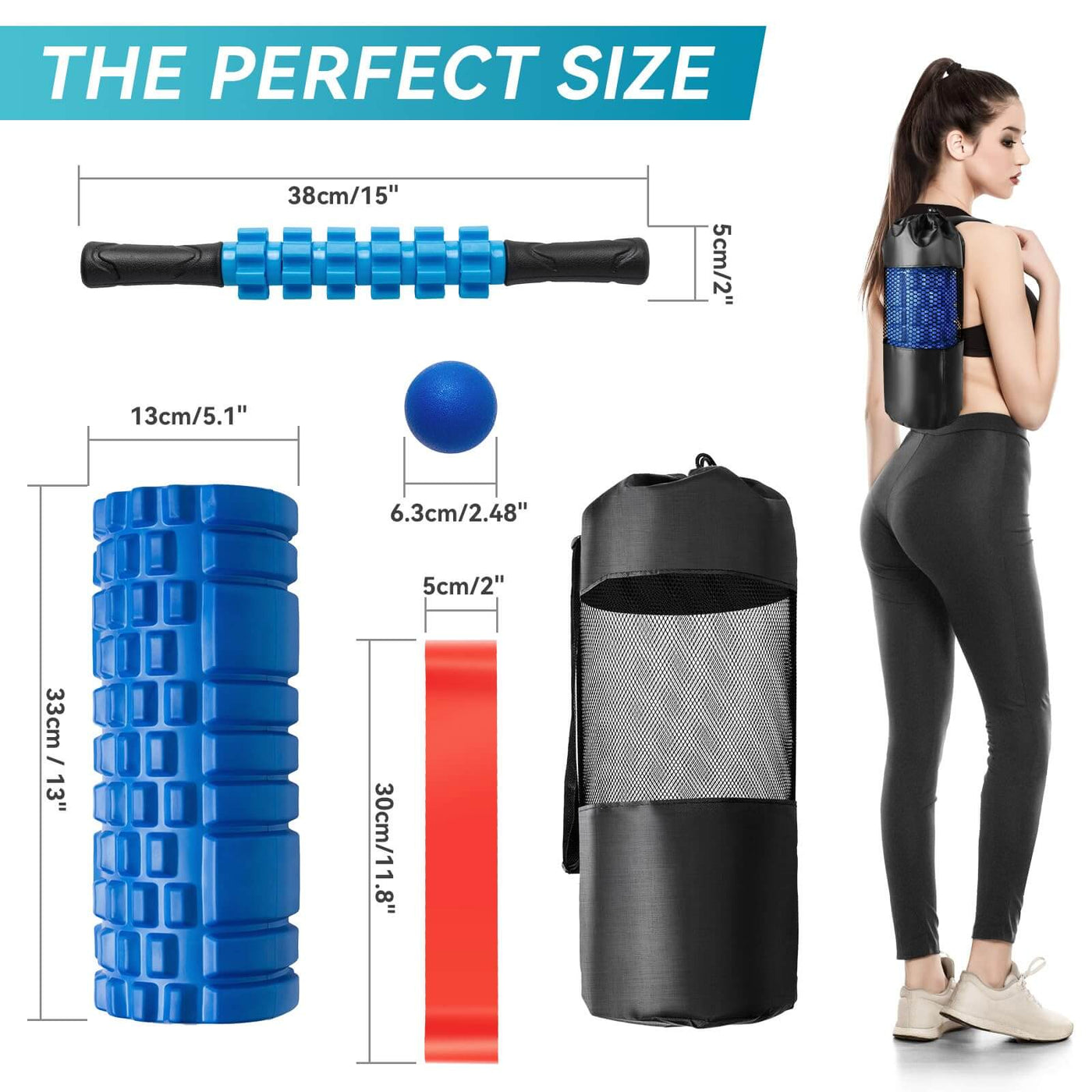 Krightlink 5 in1 Foam Roller Set for Deep Tissue Muscle Massage, High Density Fitness Exercise Foam Roller, Massage Roller, Massage Ball - Dreamchaser Headquarters