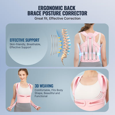 Posture Corrector For Back Pain - Fit Geno Adjustable Back Brace, Full Support & Pain Relief, Breathable Design - Dreamchaser Headquarters