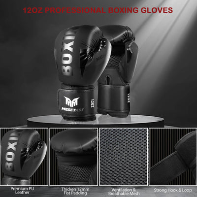 Mesetast Punching Bag for Adults, 4ft Heavy Boxing Bag Set with 12 OZ Gloves for MMA Karate Kickboxing Boxing - Unfilled - Dreamchaser Headquarters