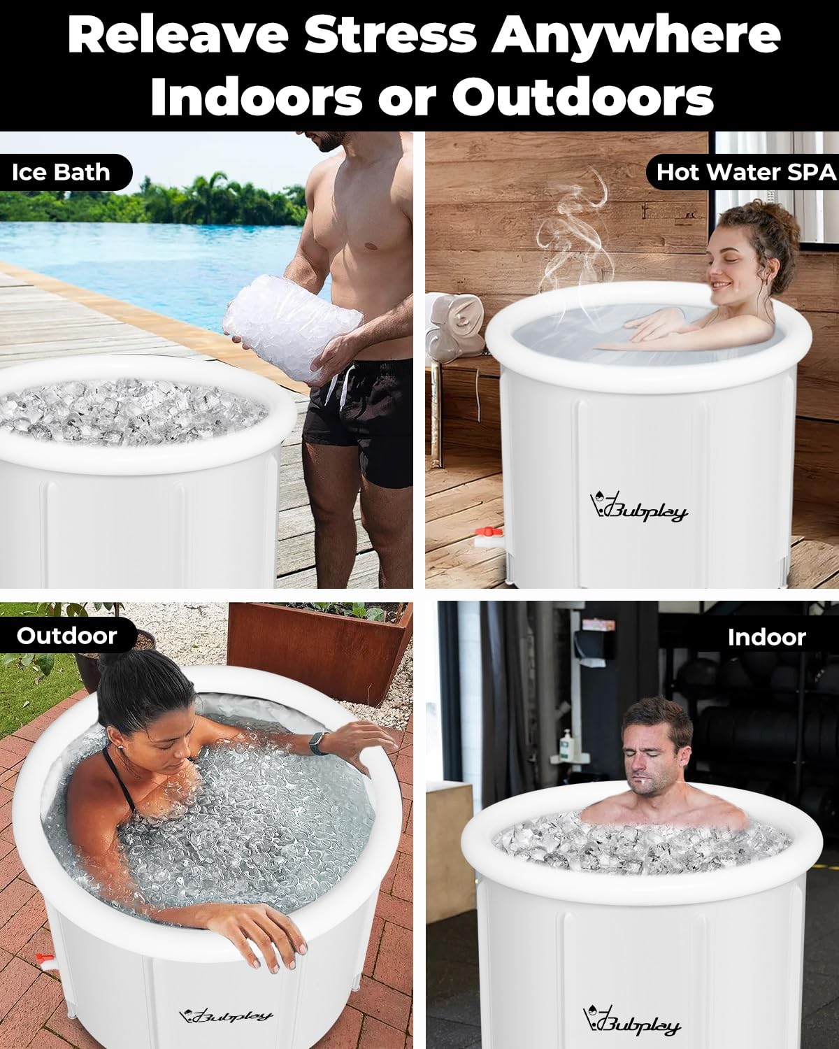 XL Ice Bath Tub in action, demonstrating its effectiveness as a cold plunge tub for recovery.