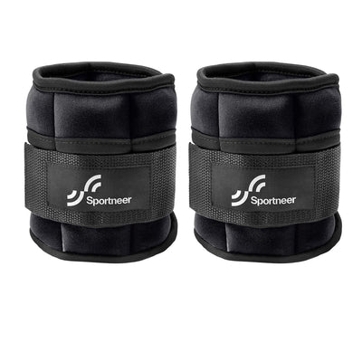 Sportneer Adjustable Weighted Ankle Weights Set 1 Pair 2 4 6 8 10 Lbs Leg Weight Straps for Women Men for Gym,Fitness, Workout,Walking, Jogging,1-5 lbs for Each Ankle, 1 Pair 2-10 lbs (Black) - Dreamchaser Headquarters