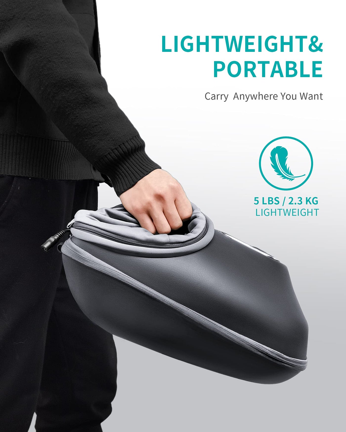The Nekteck Shiatsu Foot Massager machine displaying its elegant gray design, perfect for deep tissue foot therapy.