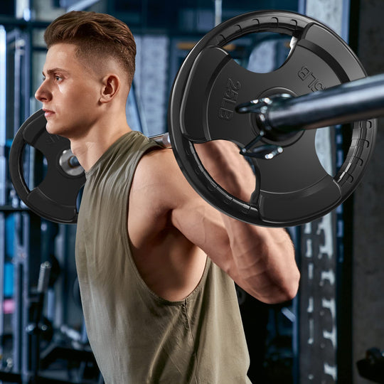 RitFit Rubber Grip Weight Plates – Olympic Plates for Safer, Stronger Barbell Training at Home - Dreamchaser Headquarters