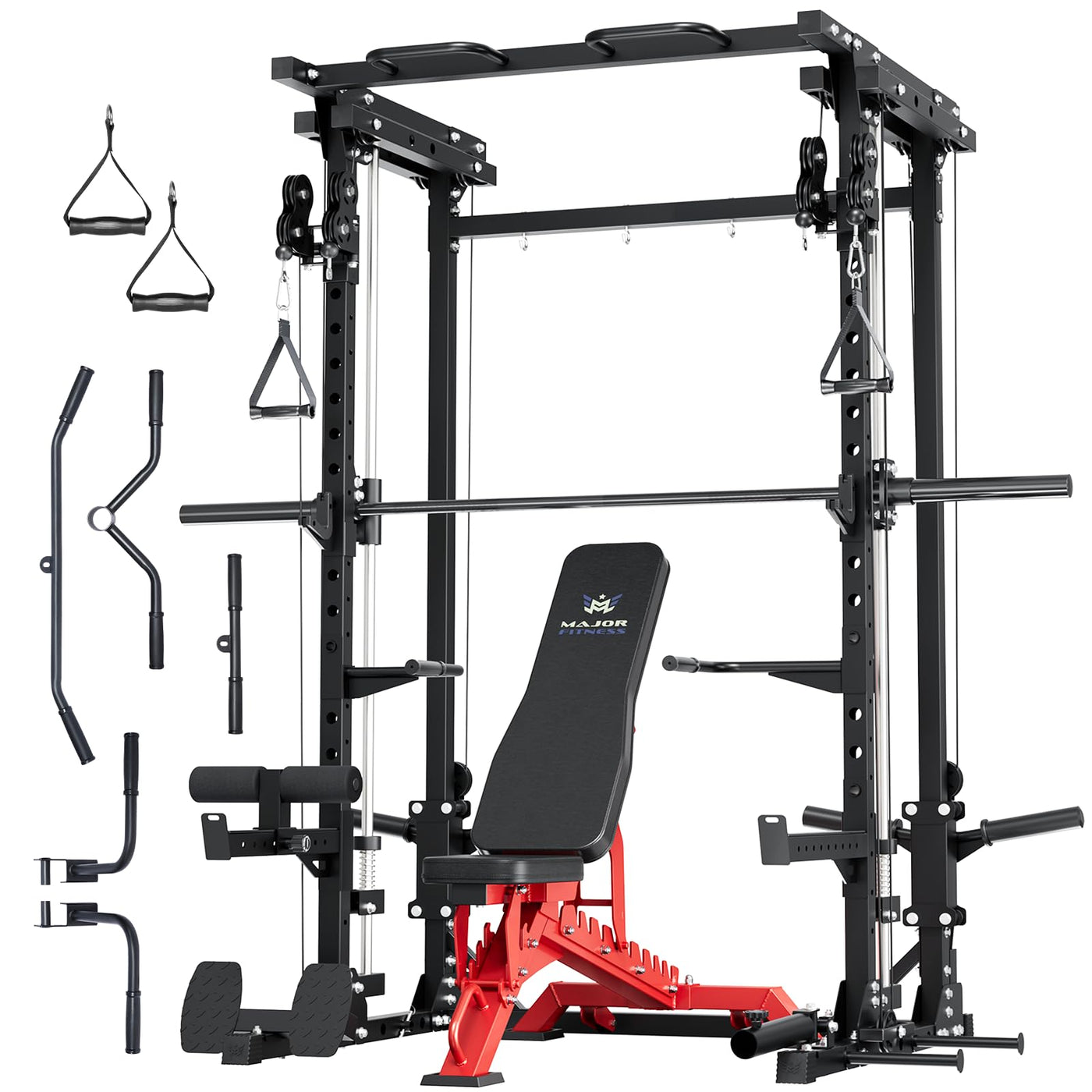 Major Fitness Drone3 Machine – All-in-One Home Gym Squat Rack with Weight Bar, Cable Crossover Machine - Dreamchaser Headquarters
