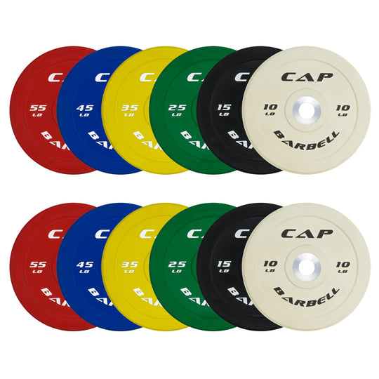 CAP Olympic Bumper Plate Weight Set 100–370LB for Home Gyms
