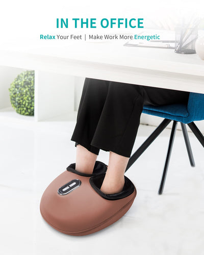 Setting the Nekteck Shiatsu Foot Massager to the preferred mode for customized deep tissue foot therapy.