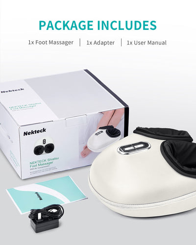 Multiple preset massage modes on the Nekteck Shiatsu Foot Massager for diverse deep tissue foot therapy experiences.