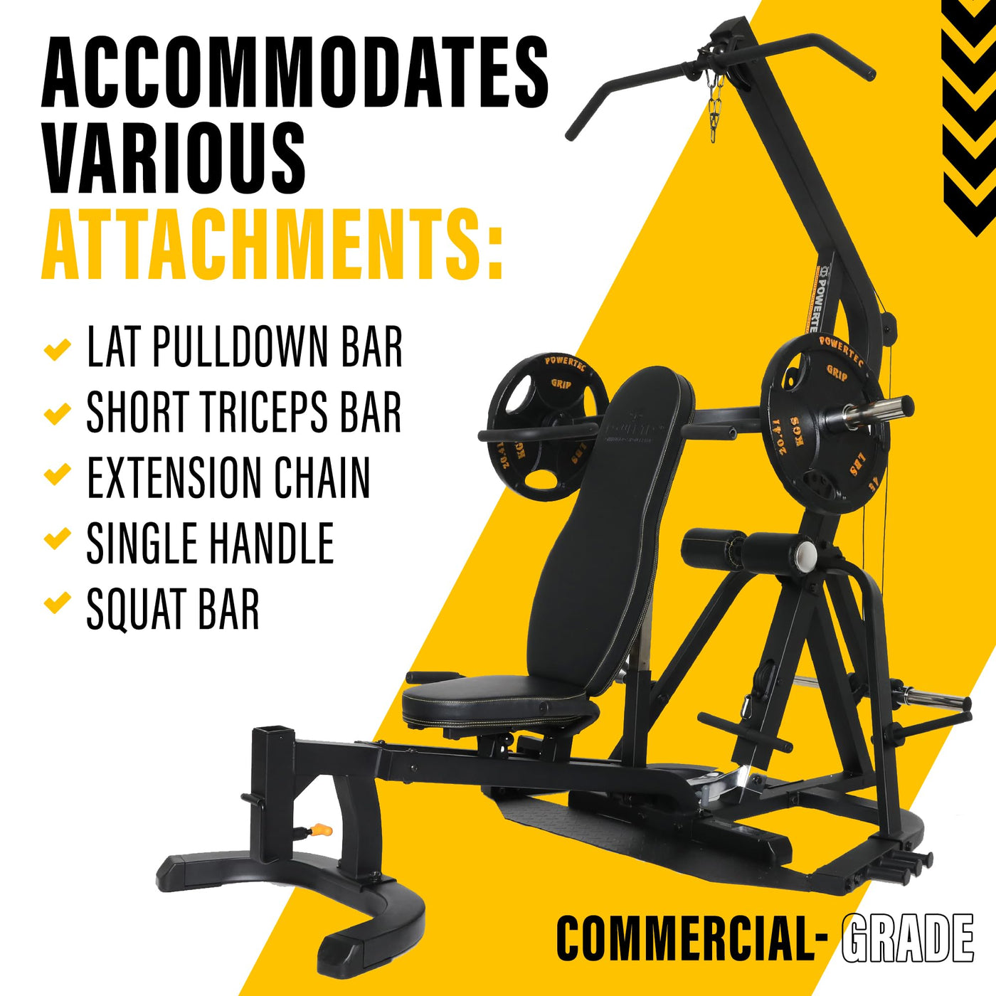 Powertec Fitness Workbench LeverGym - Workout Bench, 500 LB Weight Capacity, Black - Gym Equipment for Home - Adjustable Full Body Workout Machine - Dreamchaser Headquarters