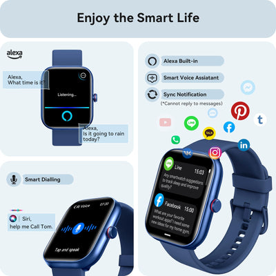 Smart Watch for Women Men, Smartwatch for iPhone & Android Bluetooth (Answer/Call) Built-in Alexa, 1.91" HD Fitness Tracker with 105+ Sport Modes, IP68 Waterproof, Sleep/Heart Rate/SpO2/Stress Monitor - Dreamchaser Headquarters