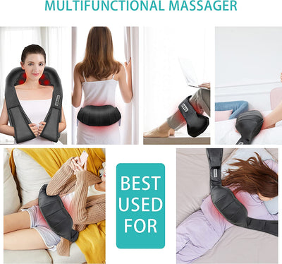AERLANG Shiatsu Back and Neck Massager made of high-quality leather, a durable heated shoulder massager.