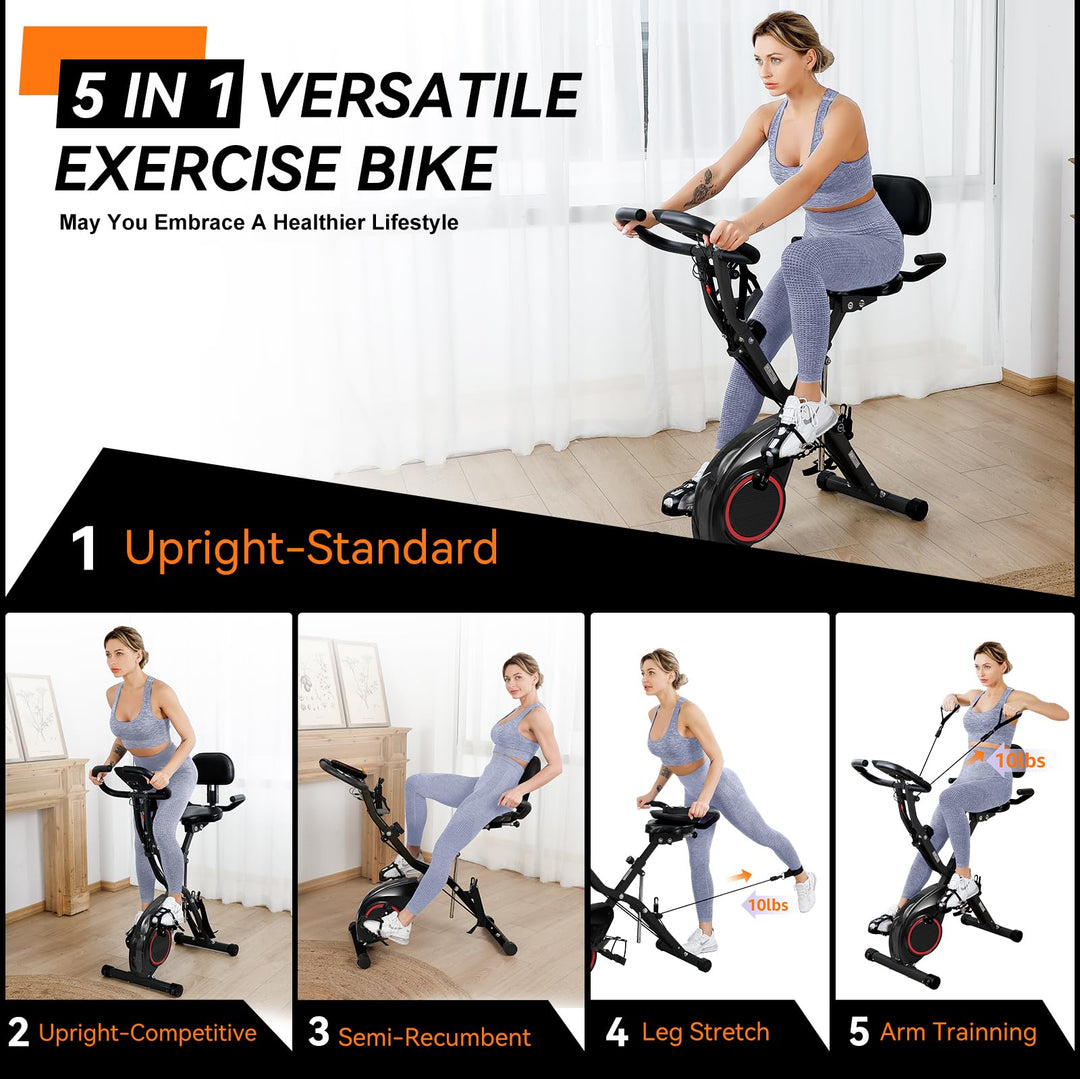 Flexible adjustable features on the high-capacity foldable exercise bike.