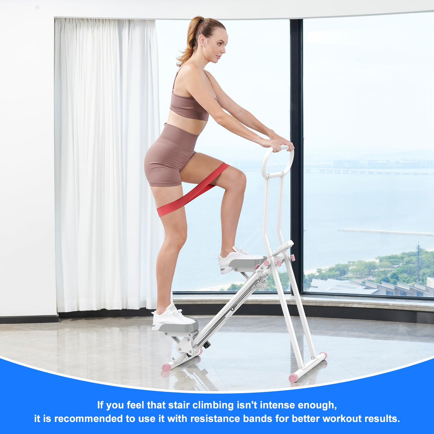 Man and woman exercising together on the HXD-ERGO vertical climber machine, promoting healthy habits.
