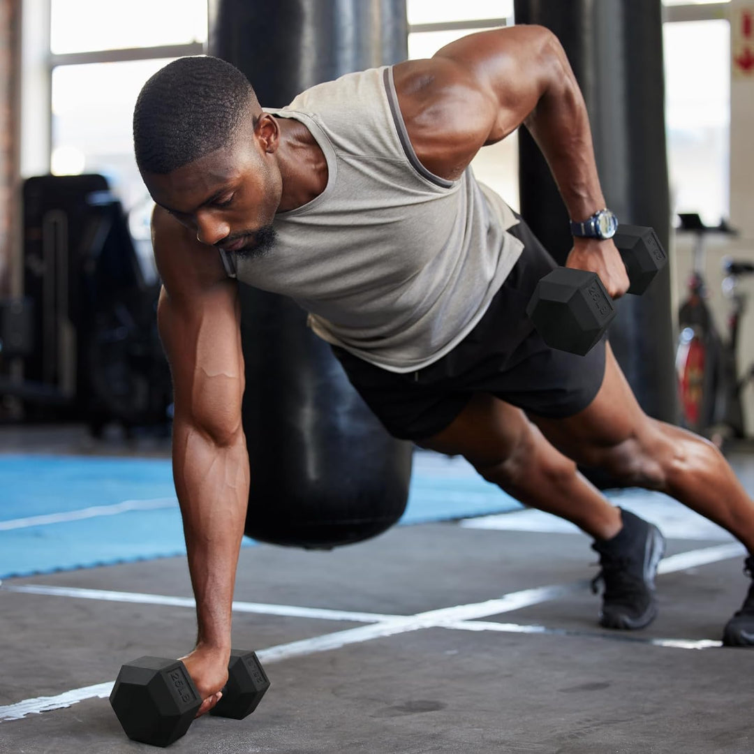 Rubber Hex Dumbbell Set for Full Body Strength Training | DreamChaserHQ