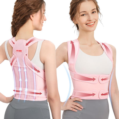 Posture Corrector For Back Pain - Fit Geno Adjustable Back Brace, Full Support & Pain Relief, Breathable Design - Dreamchaser Headquarters