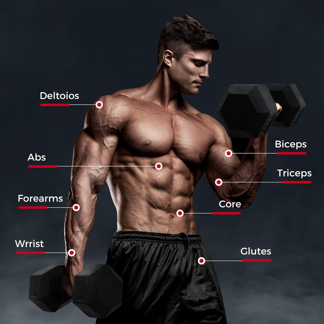 Rubber Hex Dumbbell Set for Full Body Strength Training | DreamChaserHQ
