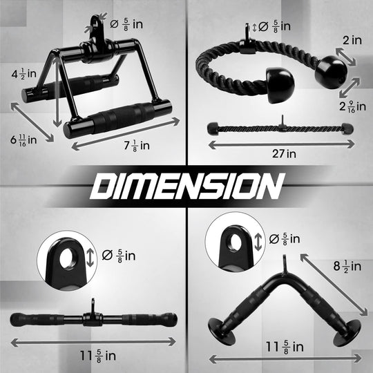 Cable Machine Attachment Set for Upper Body Strength Training | DreamChaserHQ