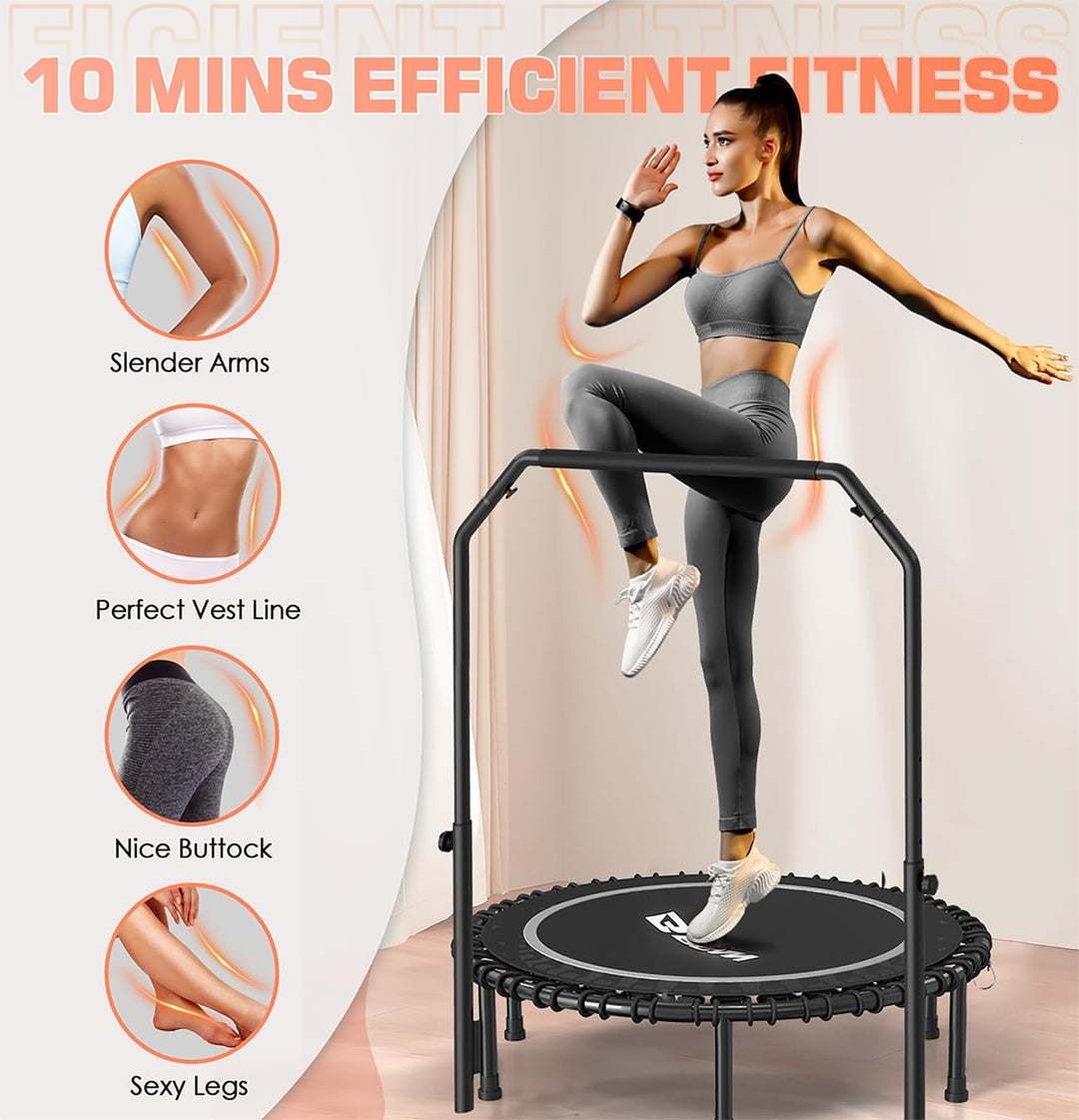 BCAN 40" Fitness Trampoline With Handle - Adjustable Foam, 450 LBS Capacity, Portable &amp; Quiet - Green - Dreamchaser Headquarters