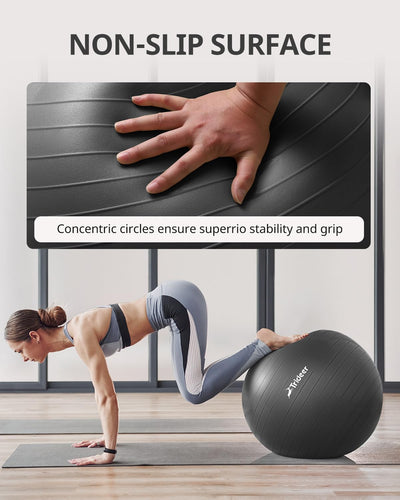 Close-up of the textured surface of Trideer Yoga Ball, featuring its anti-slip design suitable as an exercise ball for therapy.