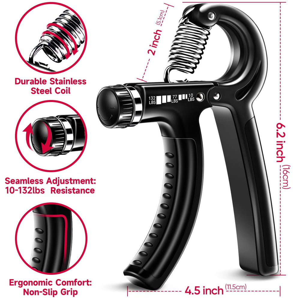 Adjustable resistance levels of FitBeast hand grip strengthener, allowing users to personalize their workout intensity for improved grip strength training.