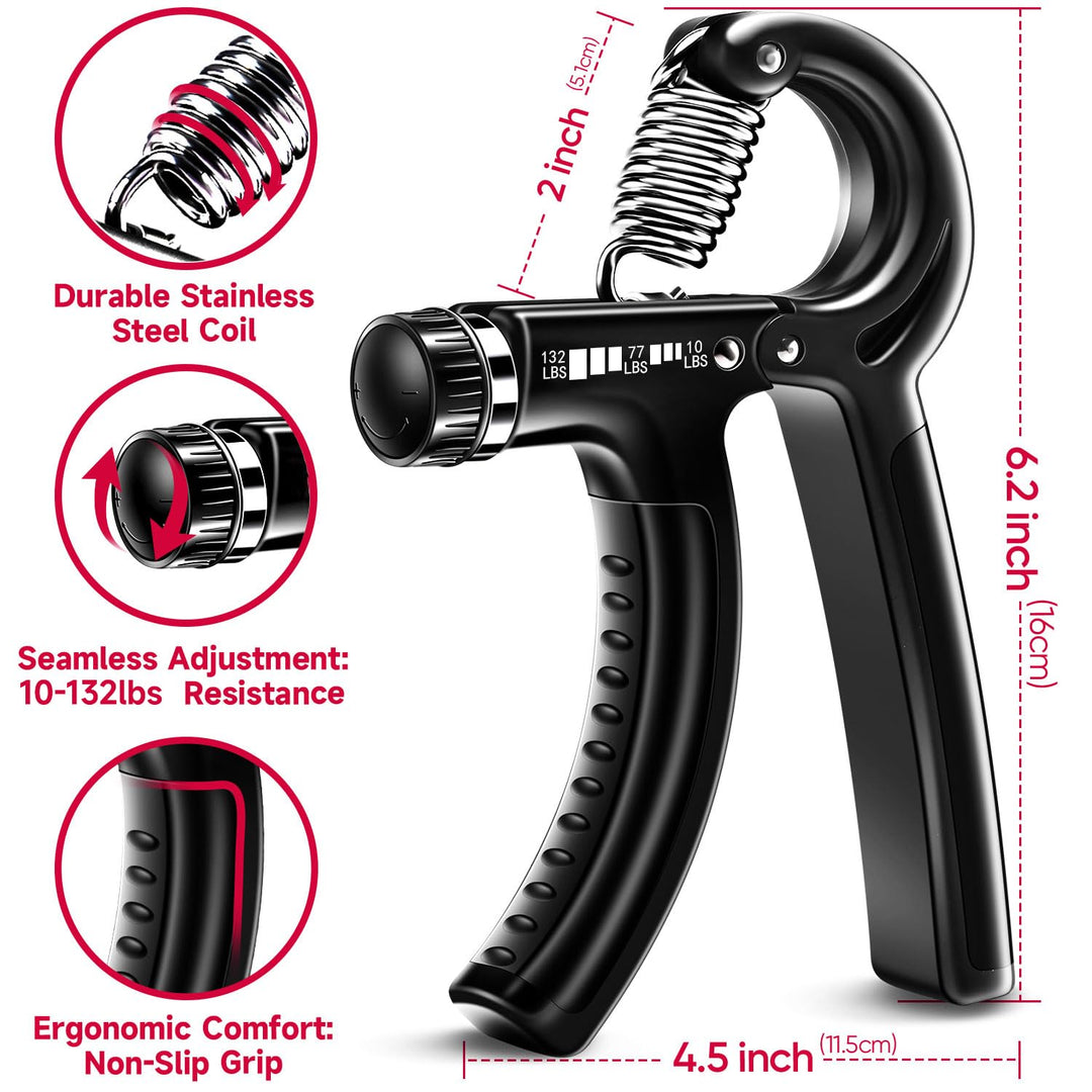 Adjustable resistance levels of FitBeast hand grip strengthener, allowing users to personalize their workout intensity for improved grip strength training.