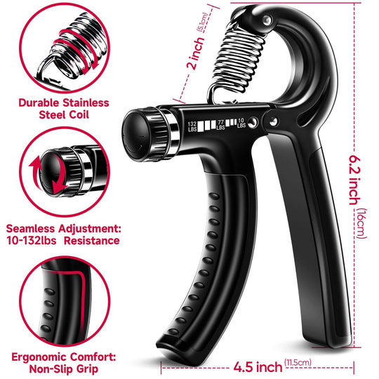 Adjustable resistance levels of FitBeast hand grip strengthener, allowing users to personalize their workout intensity for improved grip strength training.