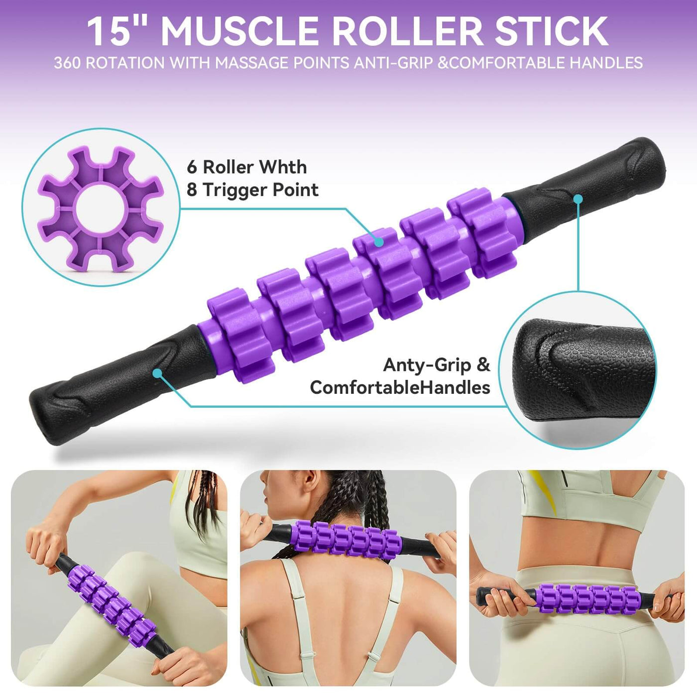 Krightlink 5 in1 Foam Roller Set for Deep Tissue Muscle Massage, High Density Fitness Exercise Foam Roller, Massage Roller, Massage Ball - Dreamchaser Headquarters