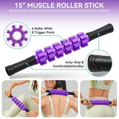 Krightlink 5 in1 Foam Roller Set for Deep Tissue Muscle Massage, High Density Fitness Exercise Foam Roller, Massage Roller, Massage Ball - Dreamchaser Headquarters