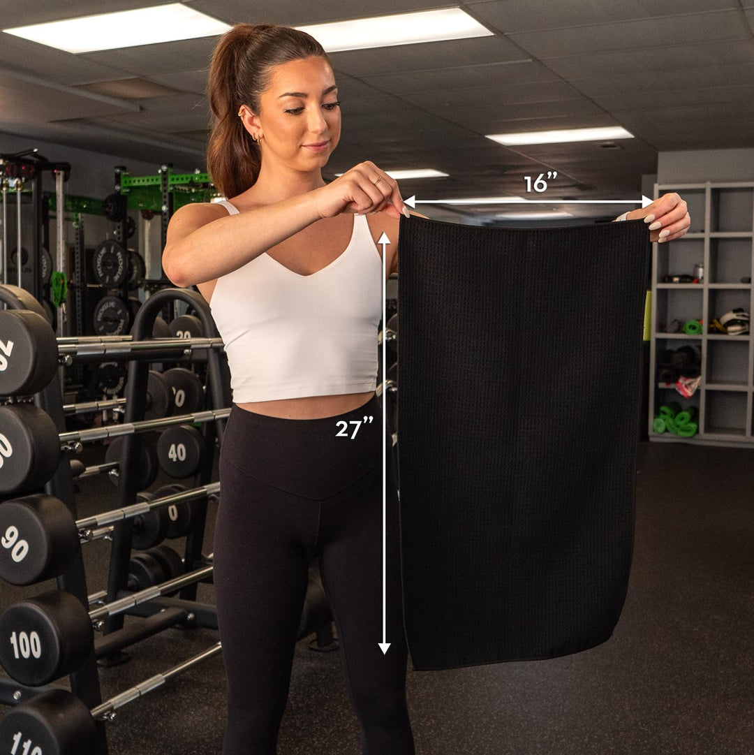 A close-up of S&amp;T INC. Microfiber Gym Towels, showcasing their super soft texture.