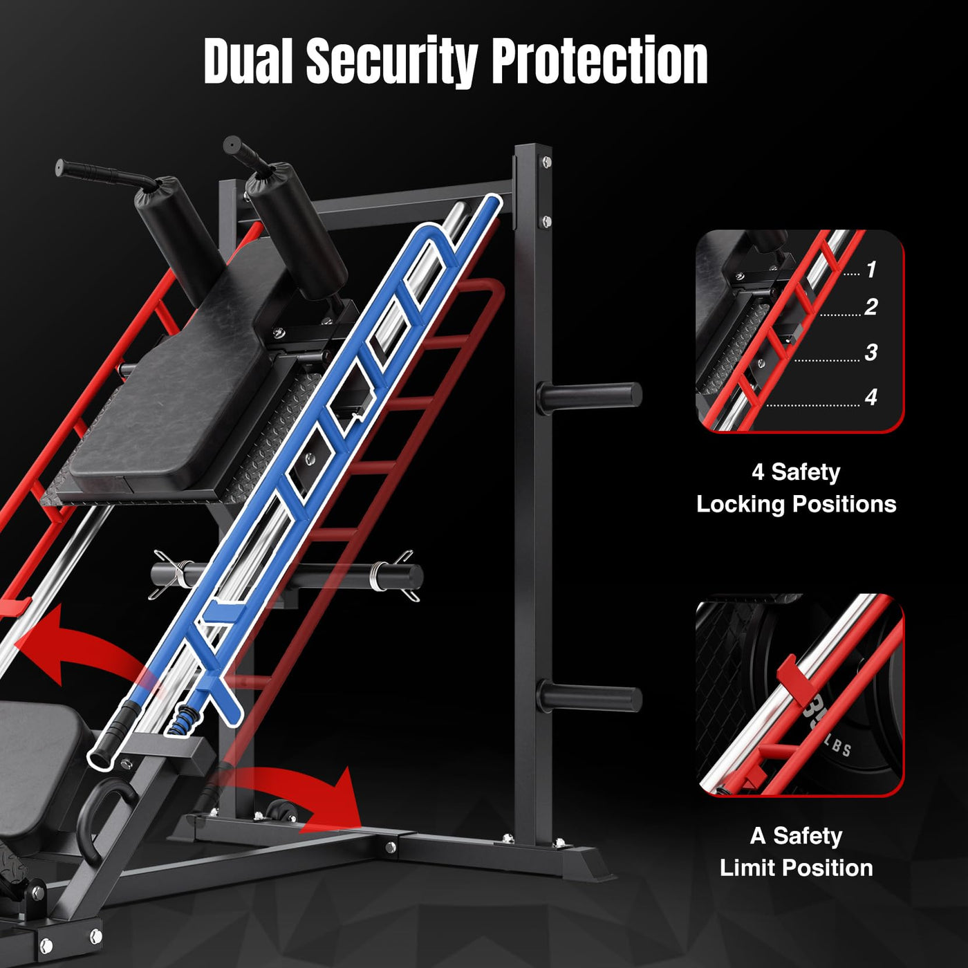 Dripex Leg Press Machine, Leg Press Machines for Home Gym, Professional Leg Press Hack Squat Machine Combo with 4 Weight Plate Storage Holders for Full Lower Body Workout - Dreamchaser Headquarters