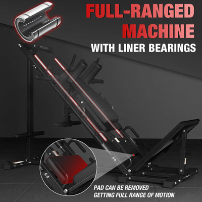 GMWD Leg Press Hack Squat Machine Combo, Leg Press Machine with Linear Bearing, Lower Body with Weight Storage for Quads, Hamstring, Glutes, Home Gym Exercise Equipment - Dreamchaser Headquarters