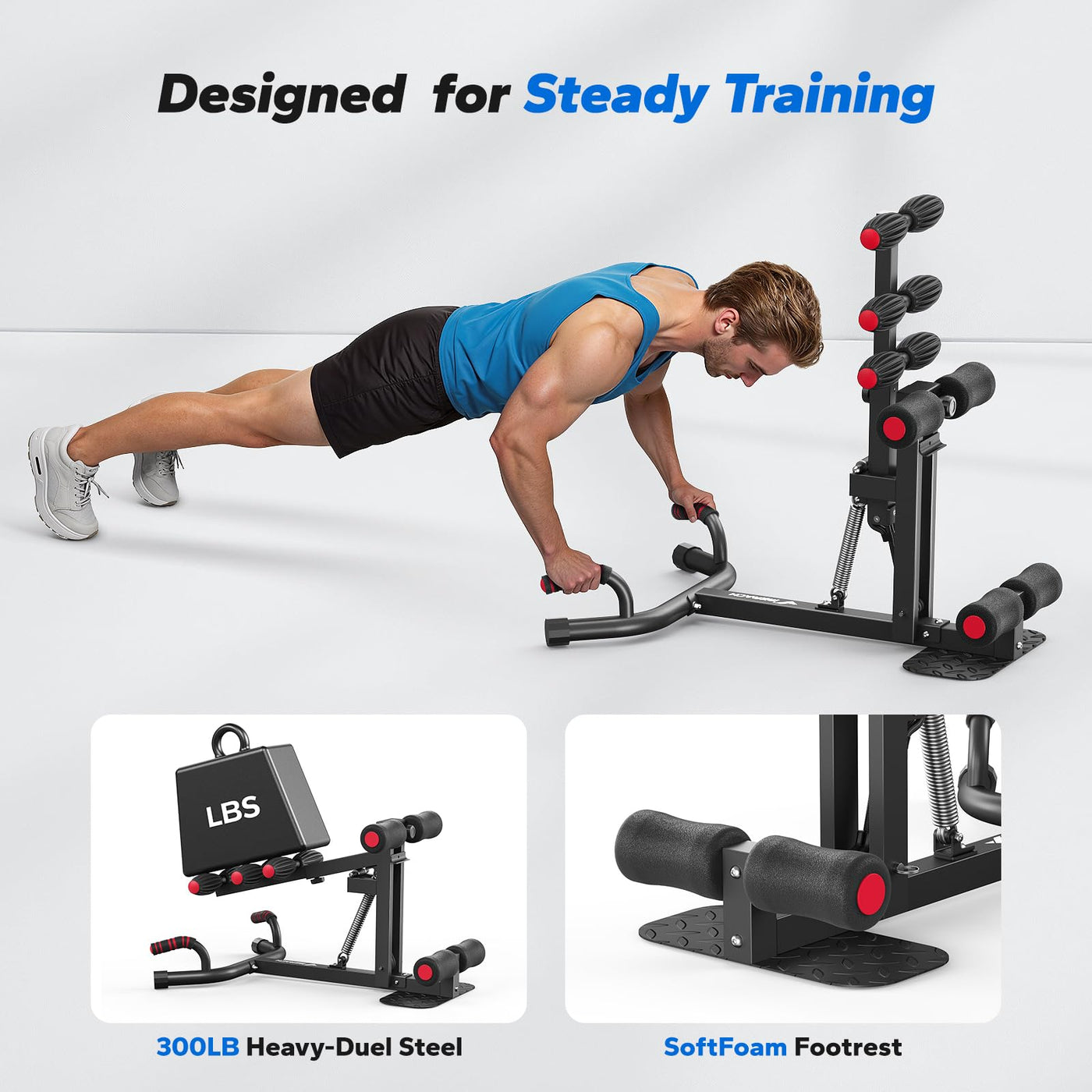 MERACH Deep Squat Machine for Women, Adjustable Glutes Trainer Machine, Core & Leg Exercise, Push Up Workout Equipment at Home Gym(Blue) - Dreamchaser Headquarters