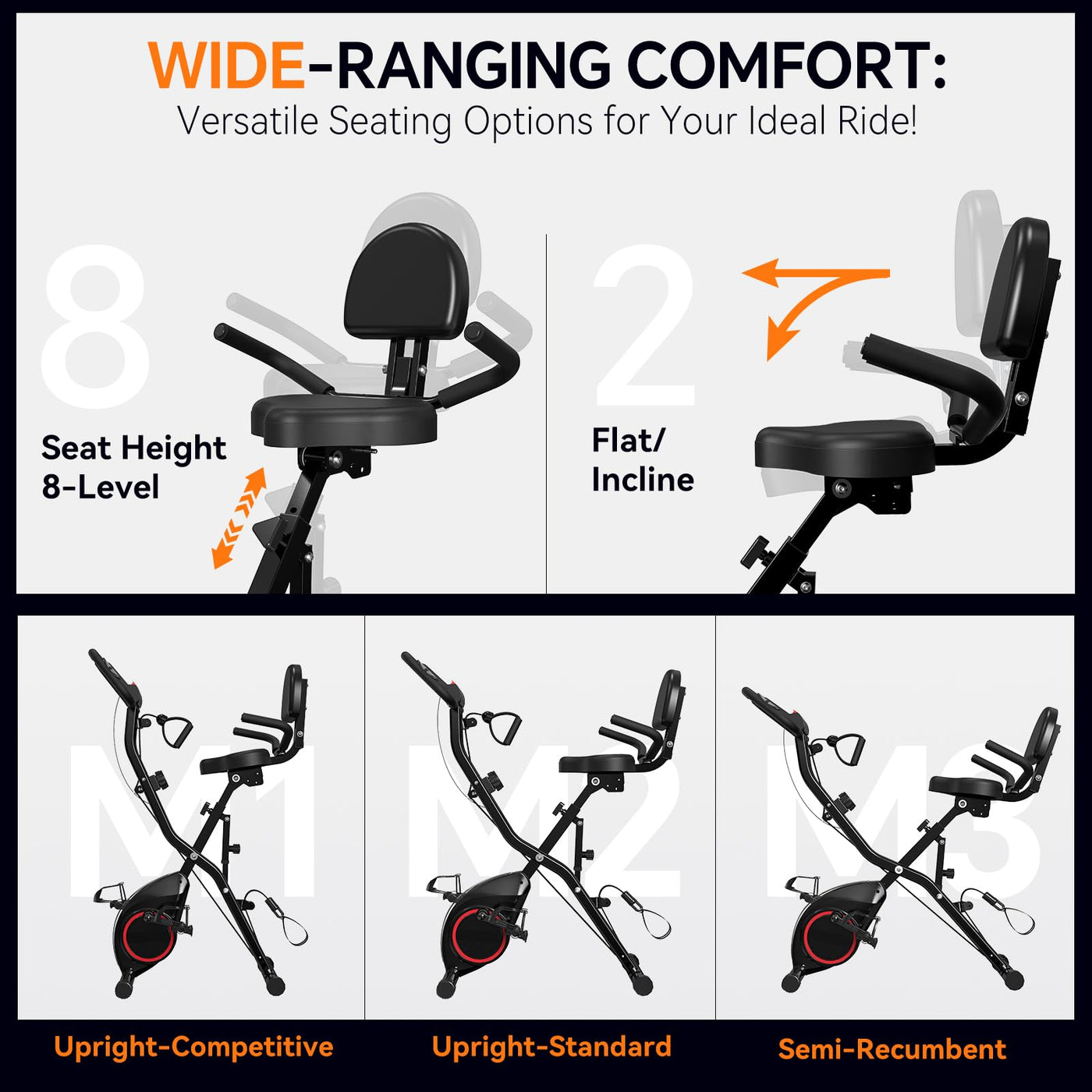 User enjoying a smooth ride on the foldable exercise bike with magnetic resistance.
