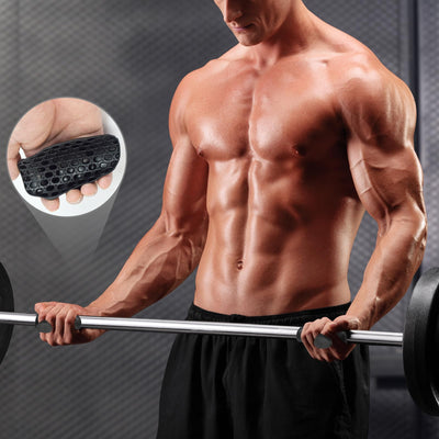 Durable Original Weight Lifting Grips for Men Women demonstrating maximum grip stability support for bodybuilding exercises.