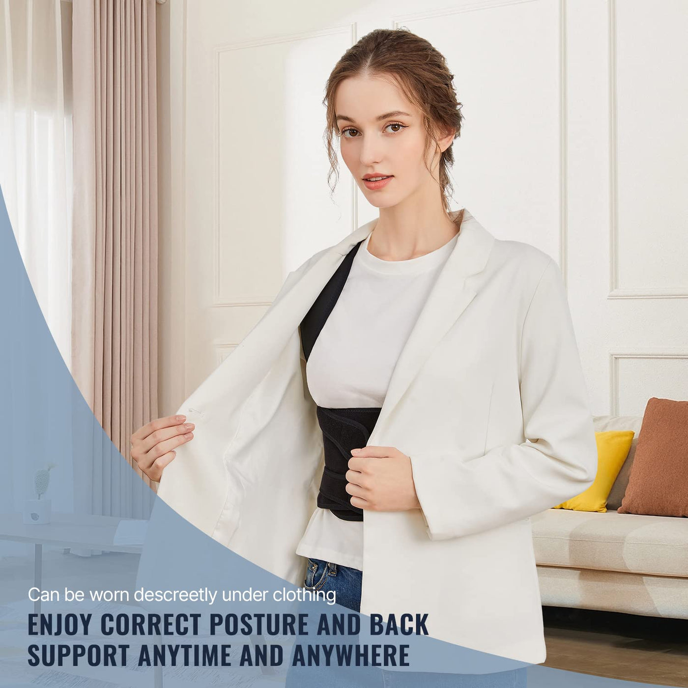 Fit Geno Back Brace as a reliable posture corrector for back pain, integrating seamlessly into daily life.