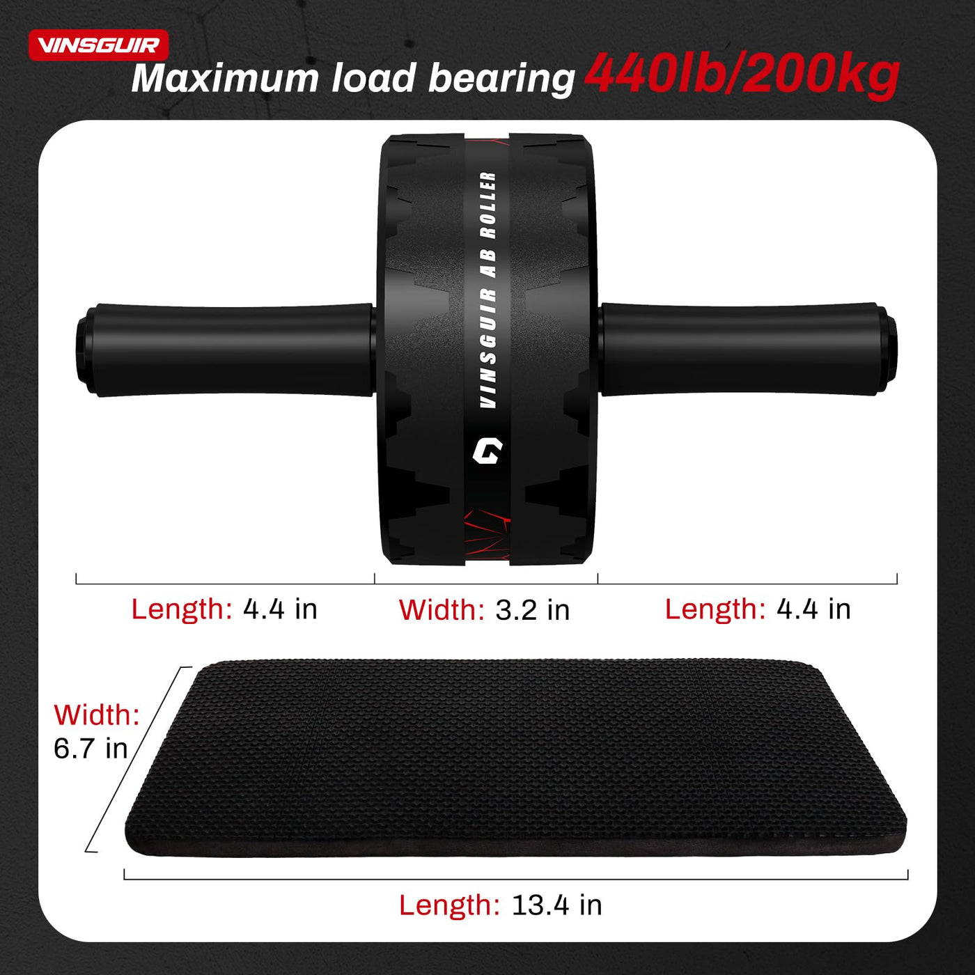 Vinsguir Ab Roller Wheel package including accessories, perfect for home gym setups.